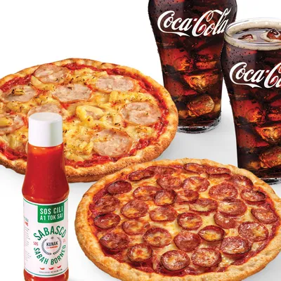 2 Personal Size Pizza + 2 Soft Pizza - Sugarbun Menu