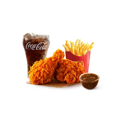 2pcs Ayam Goreng McD Spicy + Mushroom Sauce Medium McValue Meal - McDonald's Menu