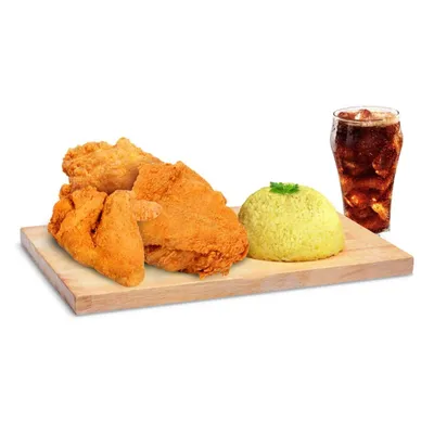 3pc Chicken Rice - Borenos Fried Chicken Menu