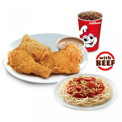 3pc Chickenjoy Spaghetti Meal - Jollibee Menu