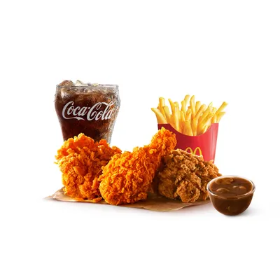 3pcs Ayam Goreng McD Mixed + Mushroom Sauce Medium McValue Meal - McDonald's Menu