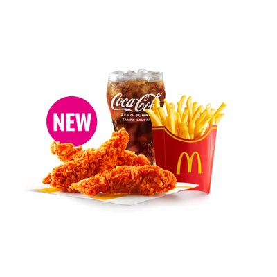 3pcs Ayam Tenders McD Spicy Large McValue Meal - McDonald's Menu