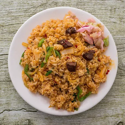 A13. Nasi Goreng Beef Ginger - Village Grill Menu