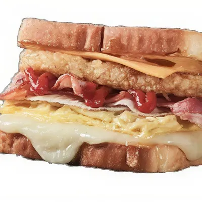 Bacon Potato Pizza Toast - Isaac Toast & Coffee Menu