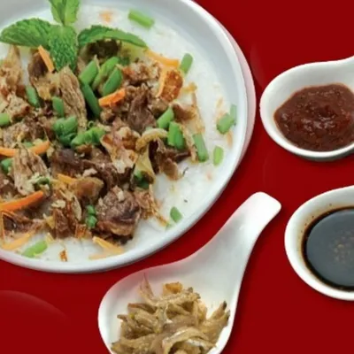 Bubur Daging + Ikan Bilis - Bubur Istimewa Melaka Menu