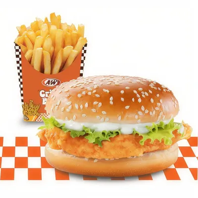 Chicken Burger Fries Combo - A&W Menu