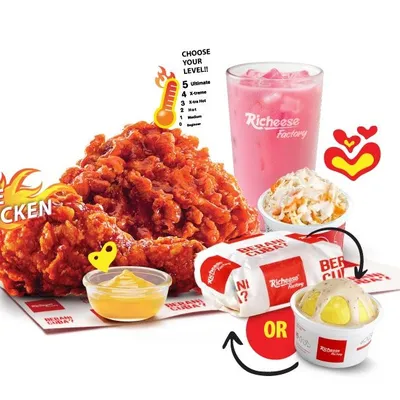 Combo 2 Fire Chicken - Richeese Factory Menu