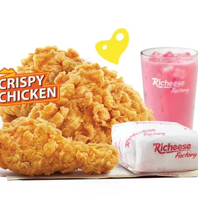 Combo 3 Crispy Chicken - Rice
 - Richeese Factory Menu