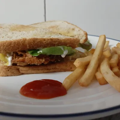 Crispy Vege Chicken Sandwich - Saiva Kitchens Menu