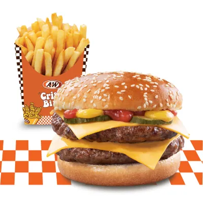 Double Cheese Burger Fries Combo - A&W Menu