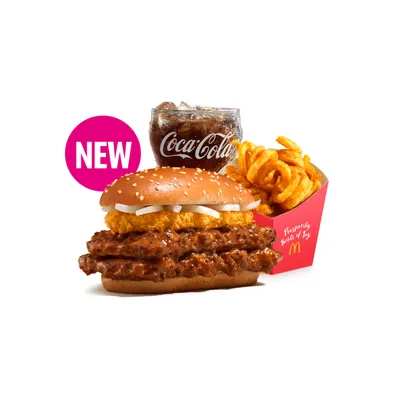 Double Chicken Golden Prosperity Burger Large McValue Meal - McDonald's Menu