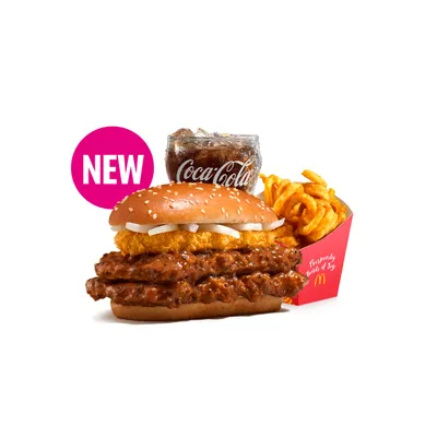 Double Chicken Golden Prosperity Burger Medium McValue Meal - McDonald's Menu