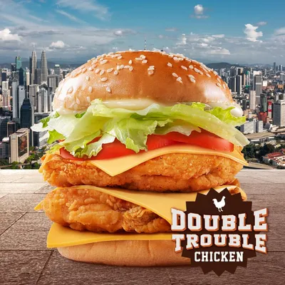 Double Trouble Chicken Burger Ala Carte - A&W Menu