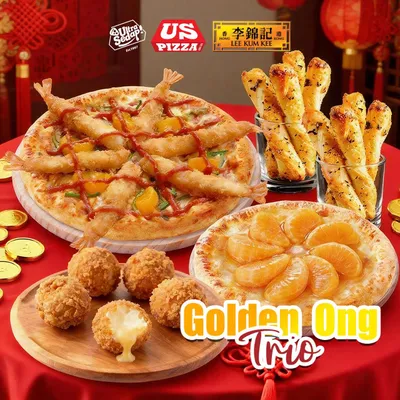 🧧 Golden Ong Trio ✨ - US Pizza Penang Menu