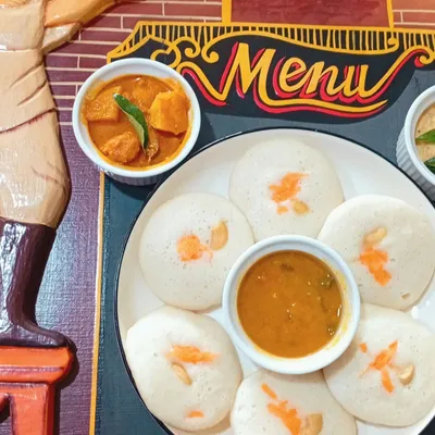 Idli (3 Pieces) + Vege Mutton Masala - Saiva Kitchens Menu
