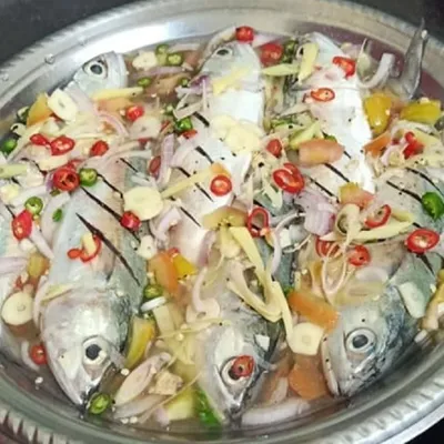 ikan kembung stim halia - Dayana Ala Thai Seafood Menu