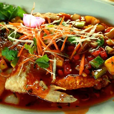 ikan siakap kicap - Dayana Ala Thai Seafood Menu