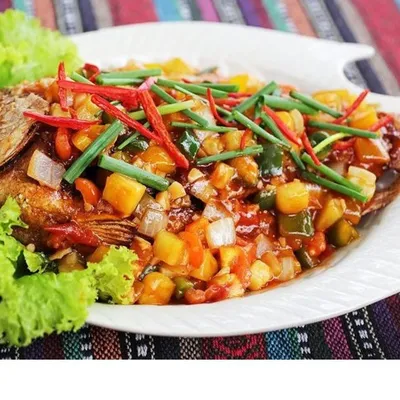ikan siakap masam manis - Dayana Ala Thai Seafood Menu