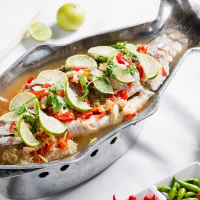 ikan siakap stim halia - Dayana Ala Thai Seafood Menu