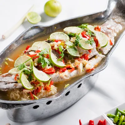 ikan siakap stim limau - Dayana Ala Thai Seafood Menu
