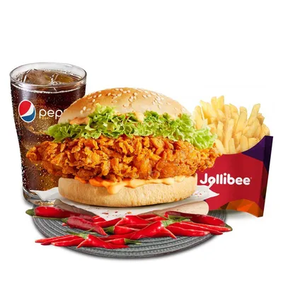 Jollibee Spicy Chicken Sandwich Meal - Jollibee Menu