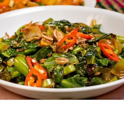 kailan goreng ikan masin - Dayana Ala Thai Seafood Menu