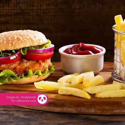 KFC Style Crispy Vege Chicken Burger - Saiva Kitchens Menu