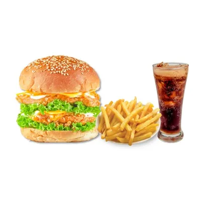 Kinabalu Burger Combo - Royal Fried Chicken Menu
