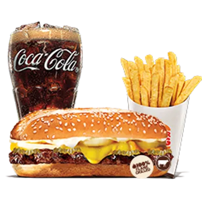 Long Cheesy Onion Beef Large Meal - Burger King Menu