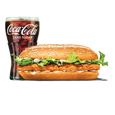 Long Chicken + Coke (M) - Burger King Menu