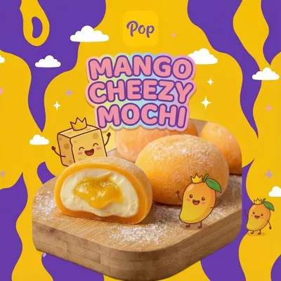 Mochi Mango Cheese (2 Piece) - Pop Meals Menu