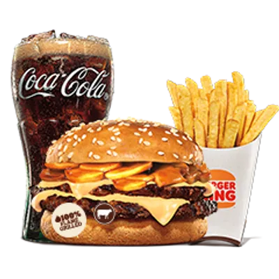 Mushroom Swiss Double Large Meal - Burger King Menu