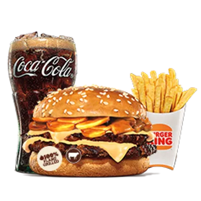 Mushroom Swiss Double Medium Meal - Burger King Menu