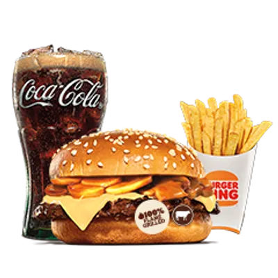 Mushroom Swiss Single Medium Meal - Burger King Menu