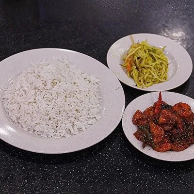 Nasi Campur Udang + 1 Sayur - Abadi Cafeteria Menu