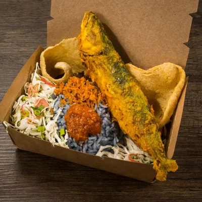 Nasi Kerabu Ikan Tepung - Warung Wok Menu