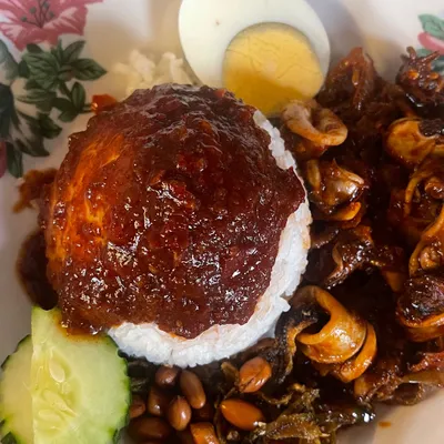 Nasi Lemak Sotong Sambal - Nasi Kerabu By Ciksue Menu