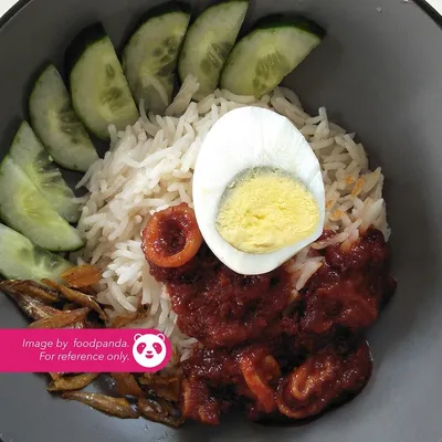Nasi Lemak Sotong + Telur - Abadi Cafeteria Menu