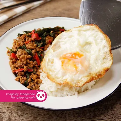 Nasi Pad Kra Pao Ayam & Telur Mata - Fatima Seafood  Menu