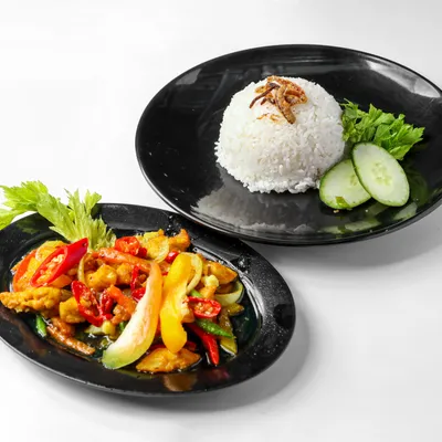 Nasi Putih + Ayam Goreng Kunyit - Firas Ultimate Corner @ The Shore Menu