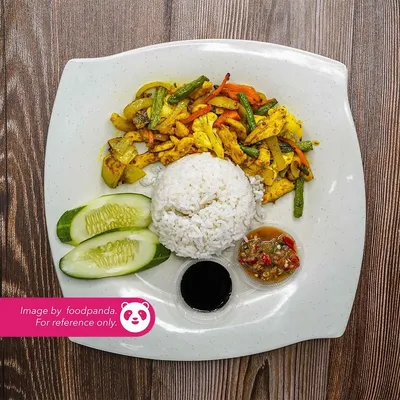 Nasi Putih Ayam Kunyit - Sajian G Jee Menu