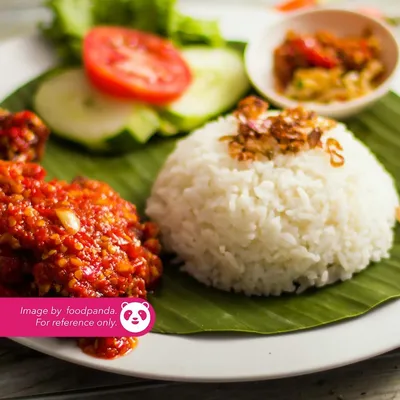Nasi Putih Ayam Sambal - H Deens Corner Menu