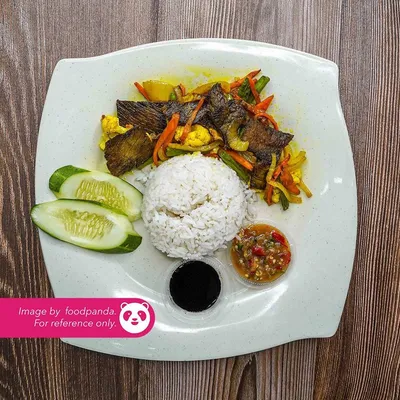 Nasi Putih Daging Kunyit - H Deens Corner Menu