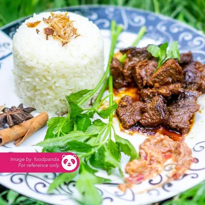 Nasi Putih Daging Sambal - H Deens Corner Menu