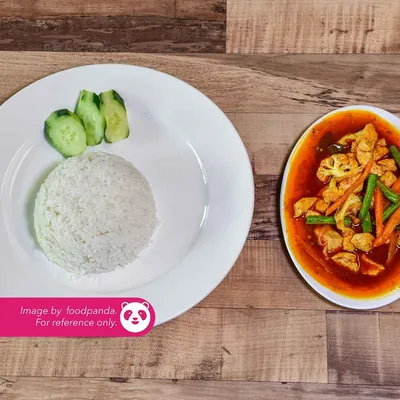 Nasi Putih + Paprik Ayam - Eddy & Pak Mod Tomyam Seafood Menu