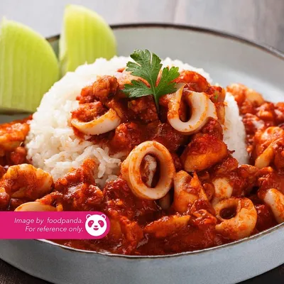 Nasi Putih Sotong Sambal - H Deens Corner Menu