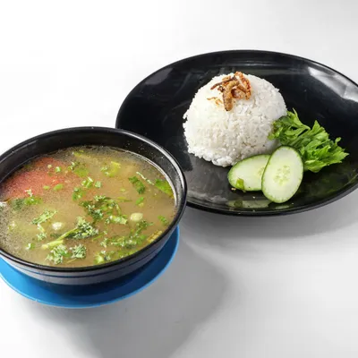 Nasi Putih + Sup Ayam - Firas Ultimate Corner @ The Shore Menu