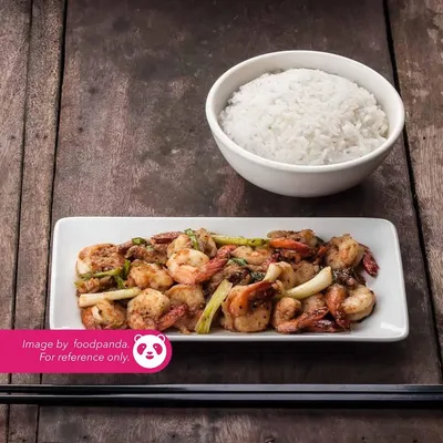 Nasi Putih Udang Black Pepper - H Deens Corner Menu