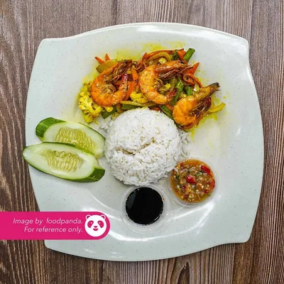Nasi Putih Udang Kunyit - H Deens Corner Menu