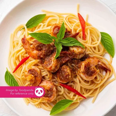 PT04. Spaghetti Seafood Carbonara - Village Grill Menu